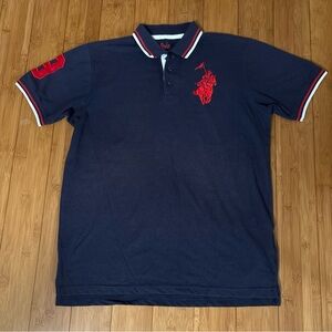 Polo Franky Max Navy Blue Polo Shirt with Red  Accents